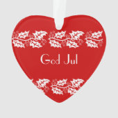 Weiße Heilige in rot - Gott Jul Ornament (Rückseite)