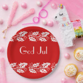 Weiße Heilige in rot - Gott Jul Pappteller (Party)