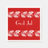 Weiße Heilige in rot - Gott Jul Serviette (Vorderseite)