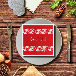 Weiße Heilige in rot - Gott Jul Serviette