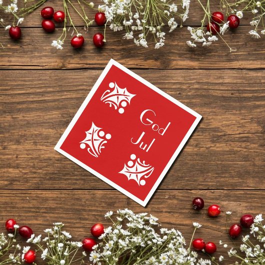 weiße Heilige in Rot Serviette