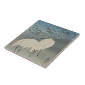 Weiße Helden und Mond, Ohara Koson Fliese (Seite)