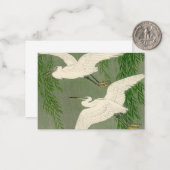 Weiße Helden und Willow in Regen von Ohara Koson Mitteilungskarte (Vorderseite/Rückseite Beispiel)