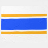 Weiße, hellblaue gelbe Streifen auf weiß Fleecedecke (Vorderseite (Horizontal))