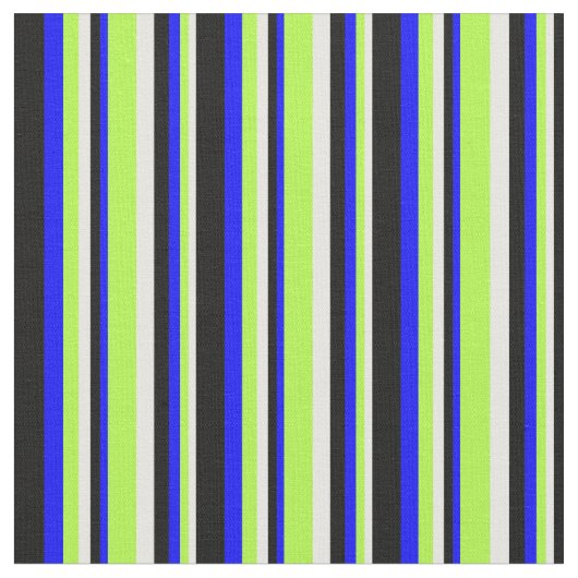 Weiße, hellgrüne, blaue und schwarze Farblinien Stoff (Nahaufnahme)