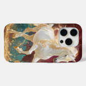 Weiße Hengst-Gold-Fantasie-Design Case-Mate iPhone Hülle (Rückseite (Horizontal))