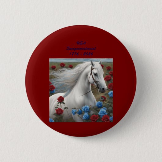 Weiße Hengst Semiquincentennial Knopf Button (Vorderseite)