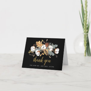 Weiße Herbstlaube Hochzeit Foto Dankeskarte