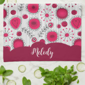 Weiße Herzchen Blume Blumenname Geschirrtuch (Gefaltet)