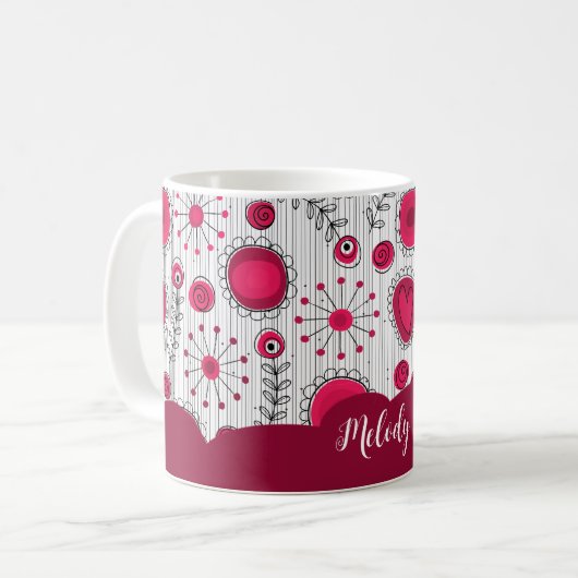 Weiße Herzchen Blume Blumenname Kaffeetasse (Vorderseite Links)