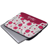 Weiße Herzchen Blume Blumenname Laptopschutzhülle (Vorne Knopf)