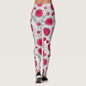 Weiße Herzchen Blume Blumenname Leggings (Rückseite)