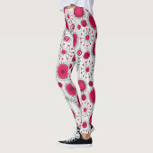 Weiße Herzchen Blume Blumenname Leggings (Links)