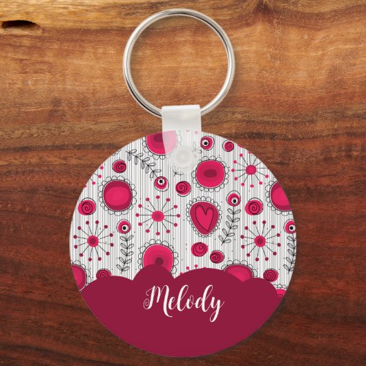 Weiße Herzchen Blume Blumenname Schlüsselanhänger (Vorderseite)