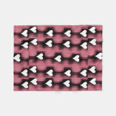 Weiße Herzen auf der roten Tafel Fleecedecke (Vorderseite (Horizontal))