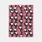 Weiße Herzen auf der roten Tafel Fleecedecke (Vorderseite)