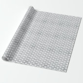 Weiße Herzen auf grauem Leinen Geschenkpapier (Ungerollt)