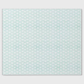 Weiße Herzen auf hellgrüner Leinwand Geschenkpapier (Flach)