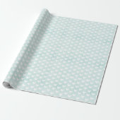 Weiße Herzen auf hellgrüner Leinwand Geschenkpapier (Ungerollt)