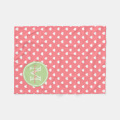 Weiße Herzen auf korallenrotem Rosa mit tadellosem Fleecedecke (Vorderseite (Horizontal))