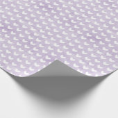 Weiße Herzen auf Pastel Lila Linen Geschenkpapier (Ecke)