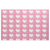 Weiße Herzen auf rosa Blüten Stoff (Fat Quarter (45,7 x 55,9 cm))