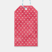 Weiße Herzen auf rotem Hintergrund Geschenkanhänger (Vorderseite)