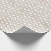 Weiße Herzen auf Tan Linen Geschenkpapier (Ecke)