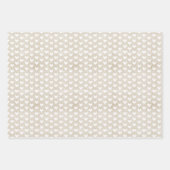 Weiße Herzen auf Tan Linen Geschenkpapier Set (Vorderseite)
