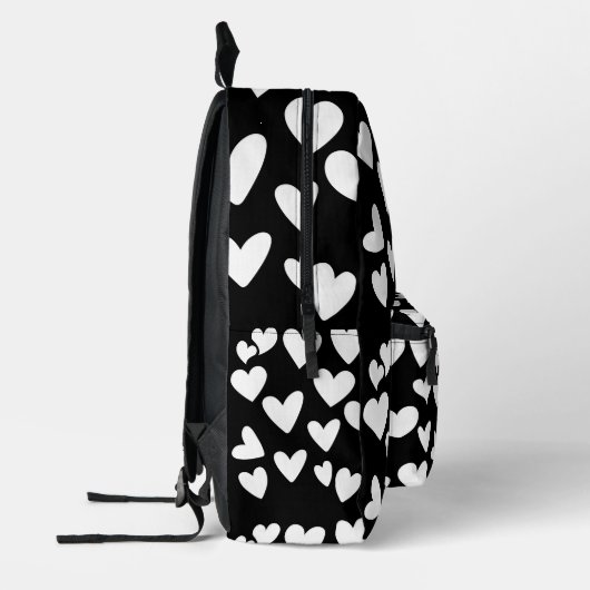 Weiße Herzen Bedruckter Rucksack (Links)