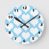 Weiße Herzen Design Runde Wanduhr (Vorderseite)