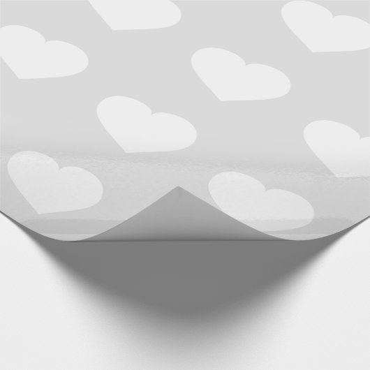 Weiße Herzen Geschenkpapier (Ecke)