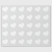 Weiße Herzen Geschenkpapier (Flach)