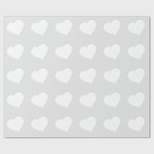 Weiße Herzen  Geschenkpapier