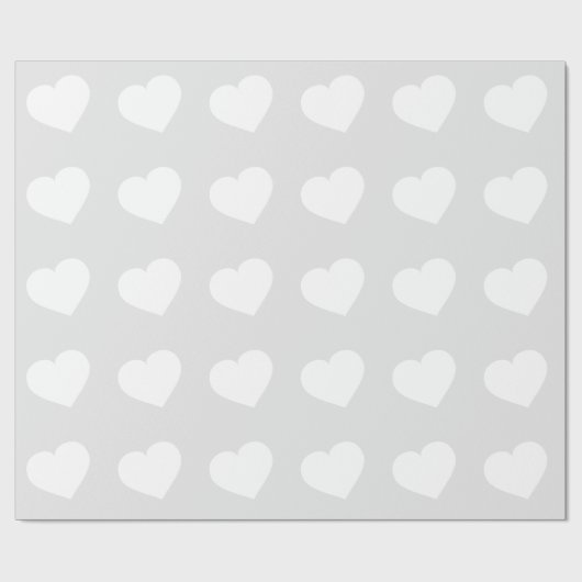 Weiße Herzen Geschenkpapier (Flach)