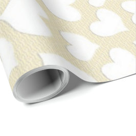 WEISSE HERZEN GESCHENKPAPIER