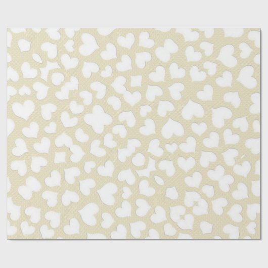 WEISSE HERZEN GESCHENKPAPIER (Flach)