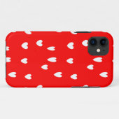 Weiße Herzen in Rot Case-Mate iPhone Hülle (Rückseite (Horizontal))