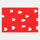 Weiße Herzen in Rot Geschenkpapier Set (Vorderseite 3)