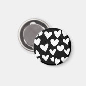 Weiße Herzen Magnet (Vorderseite/Rückseite)