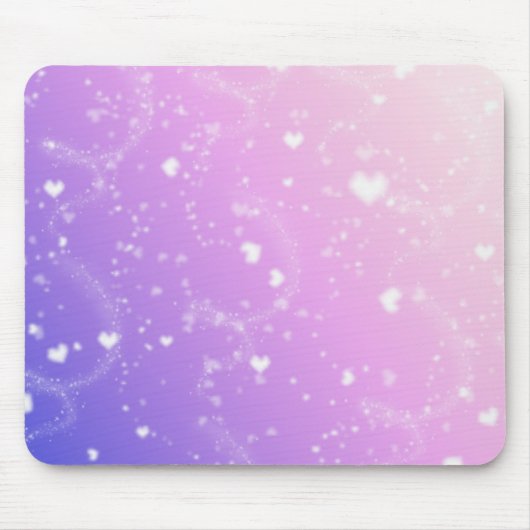 Weiße Herzen Mousepad (Vorne)