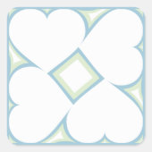 Weiße Herzen Quadratischer Aufkleber (Vorderseite)