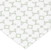 Weiße Herzen und graugrüne Rautenmuster Tischdecke (Schrägansicht)