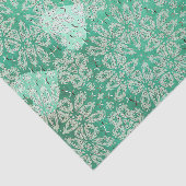Weiße Herzen und Spitzen grün Seidenpapier (Ausschnitt)