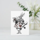 Weiße Herzkaninchen - Alice im Wunderland Postkarte (Stehend Vorderseite)