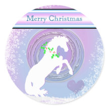 Weiße Herzpferde / Urlaub (Rosa/Lav Swirl)