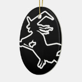 Weiße Hexe Keramik Ornament (Links)