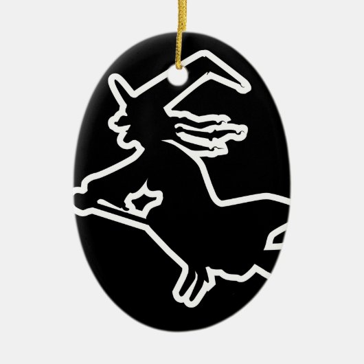 Weiße Hexe Keramik Ornament (Vorne)