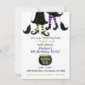 Weiße Hexen Moderne Hexe Halloween Geburtstag Einladung (Vorderseite)