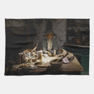Weiße Hexenküchenmuseum, Hexerei & MAGIE Geschirrtuch